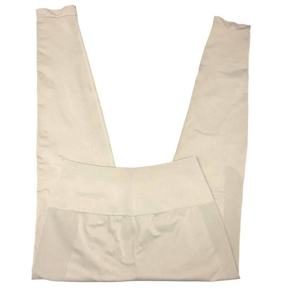 RUCHED Butt Yoga Tights Size Small Light Gray High Waist Wide Band - Picture 1 of 7